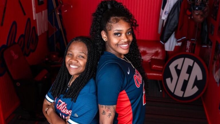 Ole Miss coach Yolett McPhee-McCuin and former UMBC forward Jade Tillman. | Ole Miss Athletics/X