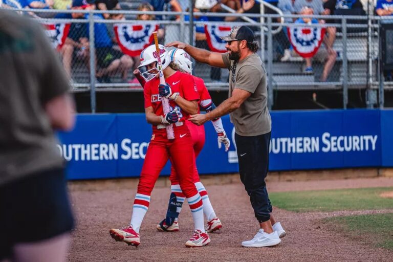 Ole Miss softball's Cassie Reasner walks off the field after scoring a run in a game against Memphis in Oxford. | Ole Miss Athletics