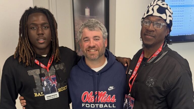 Troup County (Ga.) linebacker Jeremiah Culpepper and Ole Miss coach Pete Golding in Oxford. | Jeremiah Culpepper/X
