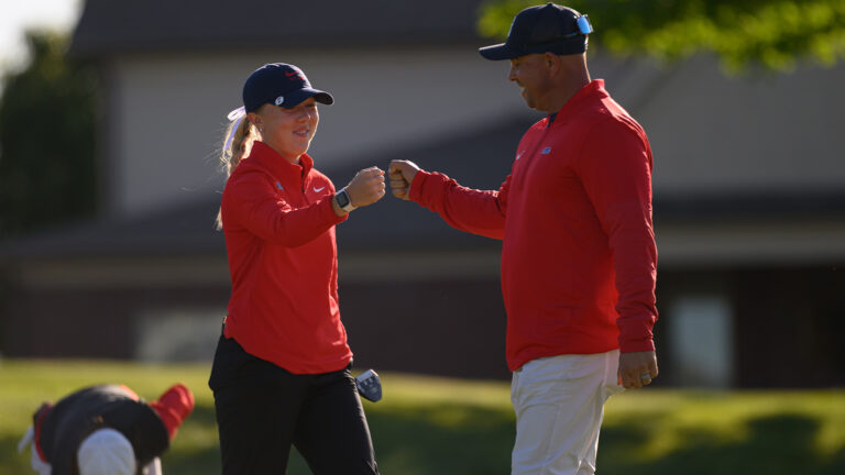Ole Miss women's golf ended the first round of the NCAA Regionals with a share of first place. | Ole Miss Athletics
