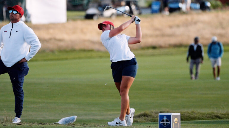 Ole Miss golfer Kajsalotta Svarvar during the NCAA Louisville Regional. | Ole Miss Athletics