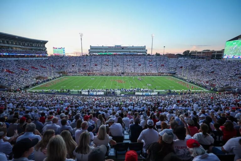 Ole Miss Football during the game against Georgia State at Vaught-Hemingway Stadium in Oxford, MS on August 30, 2025. | Ole Miss Athletics