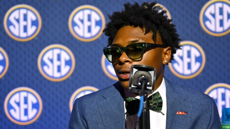 Ole Miss running back Kewan Lacy at 2026 SEC Football Media Days. | SEC