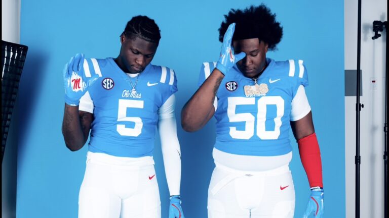 Four-star edge Antwan Jackson and defensive lineman Ben'Jarvius Shumaker. | Ben'Jarvius Shumaker/X