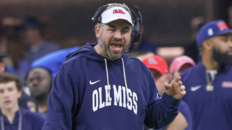 Ole Miss Rebels coach Pete Golding against the Georgia Bulldogs in the Sugar Bowl and College Football Playoff