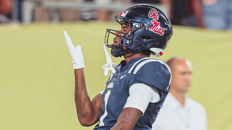 Ole Miss Rebels wide receiver Deuce Alexander during game against the Louisville Cardinals