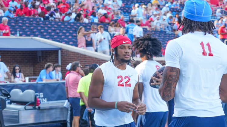 Ole Miss' Cameron Miller before game against LSU at Vaught-Hemingway Stadium