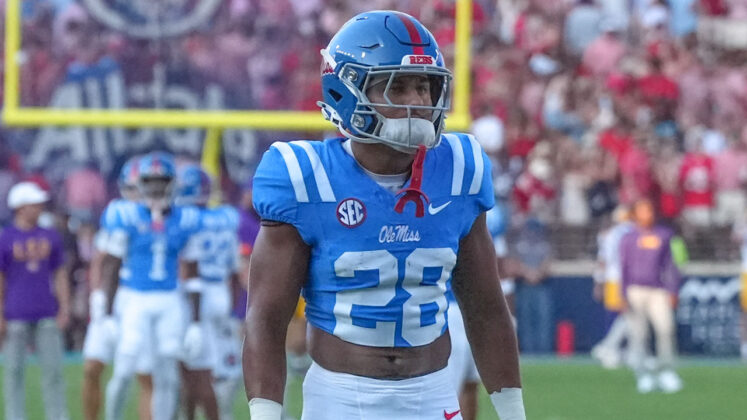 Ole Miss' Joshua Daye before game against LSU at Vaught-Hemingway Stadium