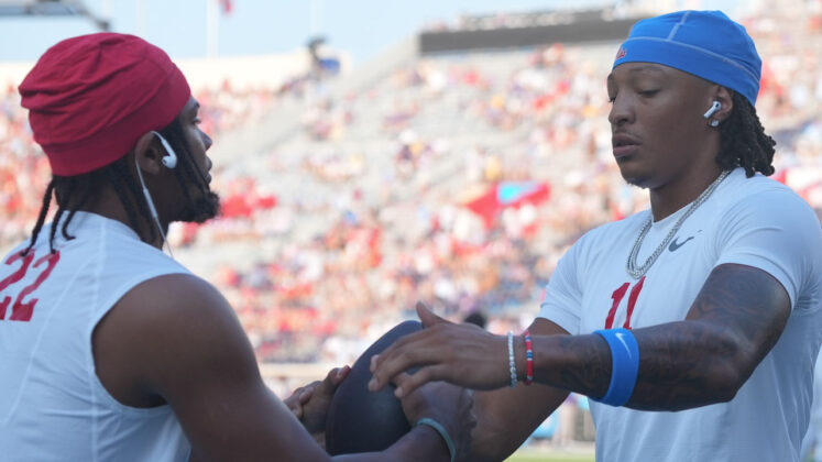 Ole Miss' Keaton Thomas before game against LSU at Vaught-Hemingway Stadium