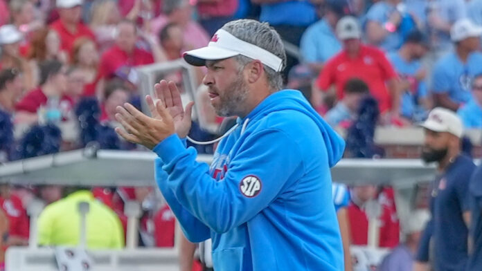 Ole Miss coach Pete Golding before game against LSU at Vaught-Hemingway Stadium