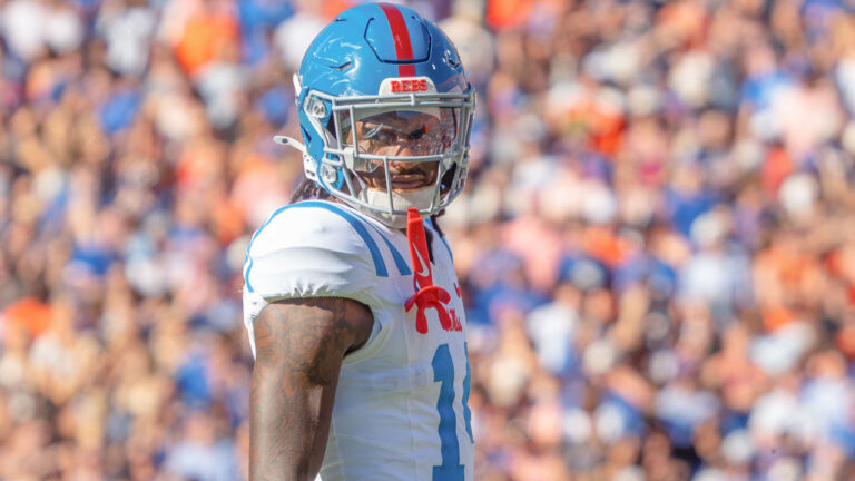 Ole Miss Rebels wide receiver Horatio Fields in game against the Florida Gators at Ben Hill Griffin Stadium