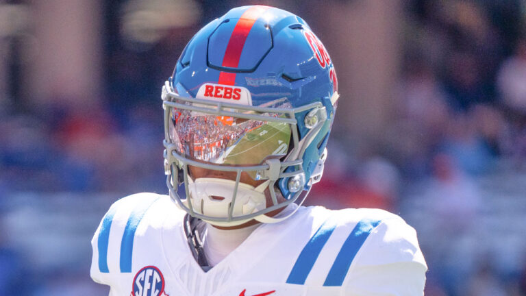 Ole Miss Rebels quarterback Trinidad Chambliss in game against the Florida Gators at Ben Hill Griffin Stadium