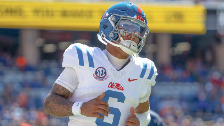 Ole Miss Rebels quarterback Trinidad Chambliss during game against the Florida Gators