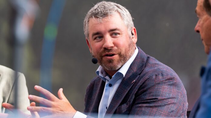 Ole Miss coach Pete Golding on the set of ESPN's College GameDay. | Ole Miss Athletics