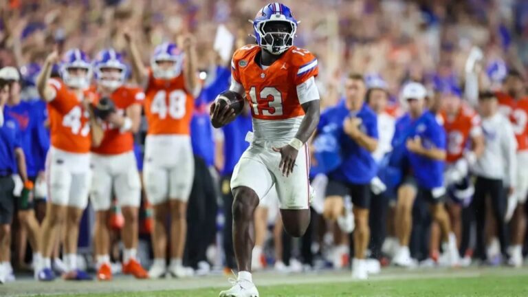 Jadan Baugh during the Gators' game against the Campbell Camels on Saturday, September 12, 2026 at Ben Hill Griffin Stadium in Gainesville, Fla. / UAA Communications photo by Sam Leventhal