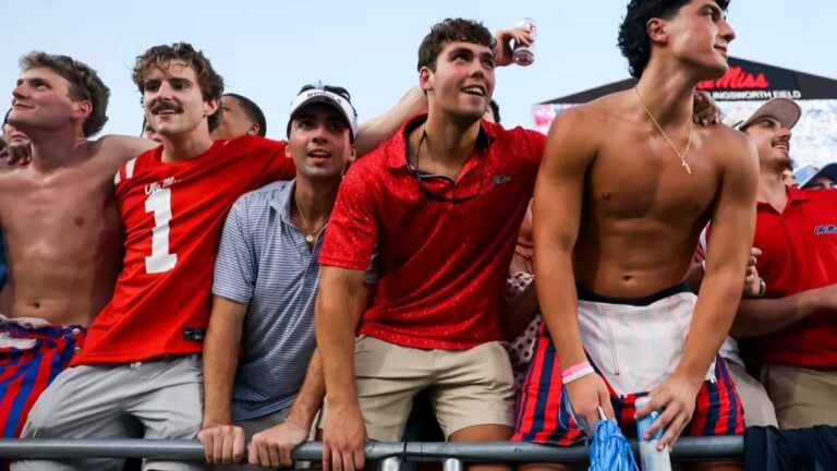 Ole Miss fans cheer during the Rebels' 32-24 win against LSU. | Ole Miss Athletics